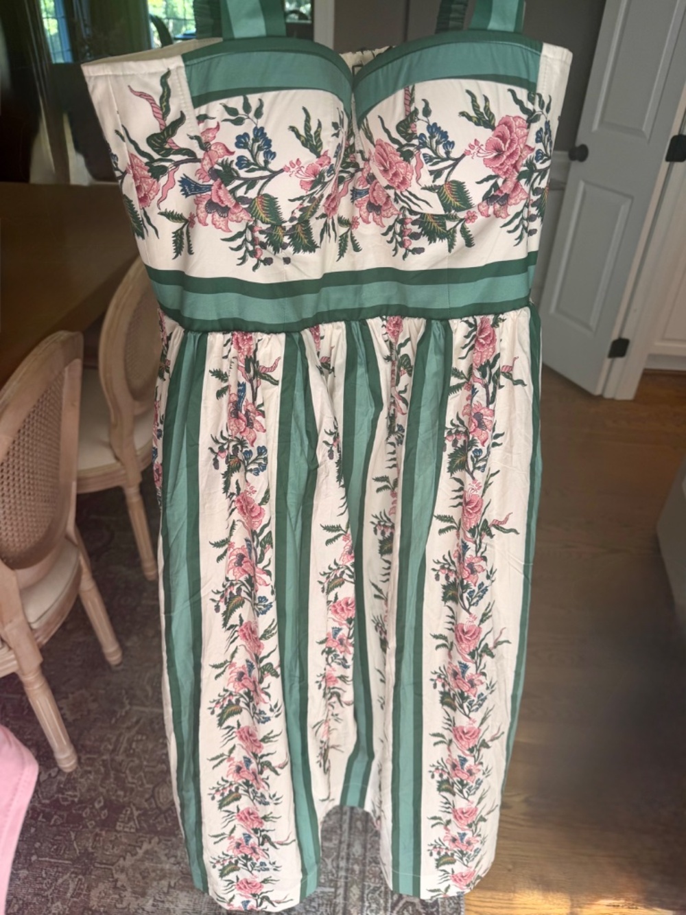 Tuckernuck Green and Pink Floral Midi Dress - Picture 5 of 5